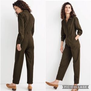 NWT Madewell Seamed Coverall Jumpsuit in Grid Dot